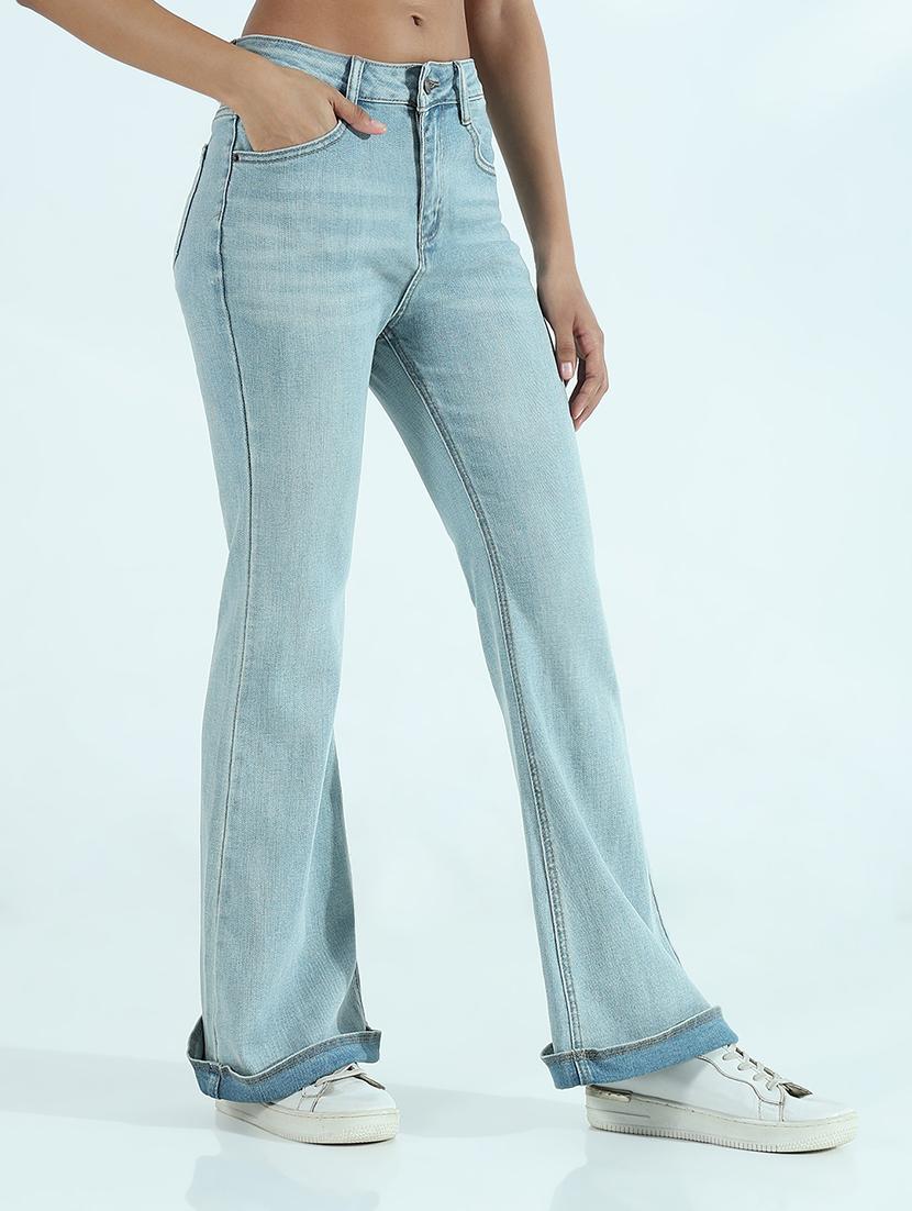 women solid mid rise bootcut jean - 21941829 - Standard Image - 3