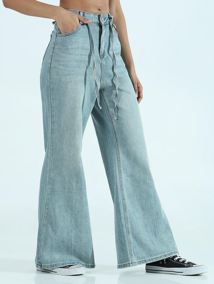 women solid mid rise wide leg trouser - 21941831 - Standard Image - 3