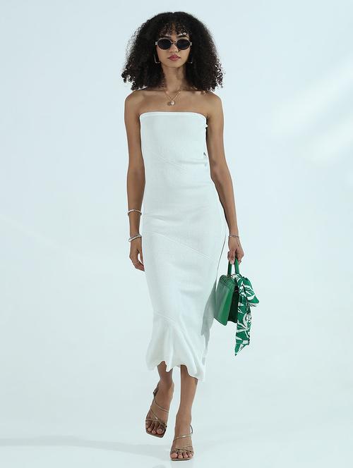 women white solid tube bodycon dress - 21941843 - Standard Image - 0