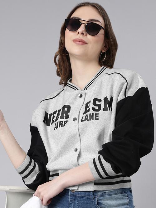 women color blocked long sleeve varsity jacket - 21941895 -  Standard Image - 0