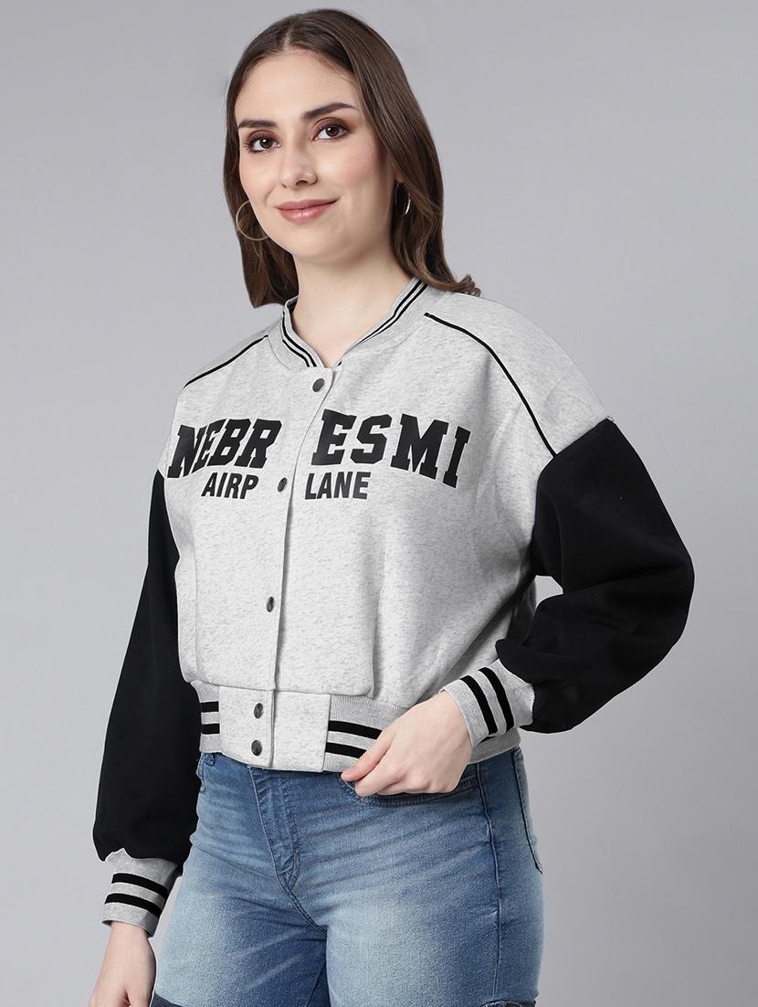 women color blocked long sleeve varsity jacket - 21941895 - Standard Image - 3