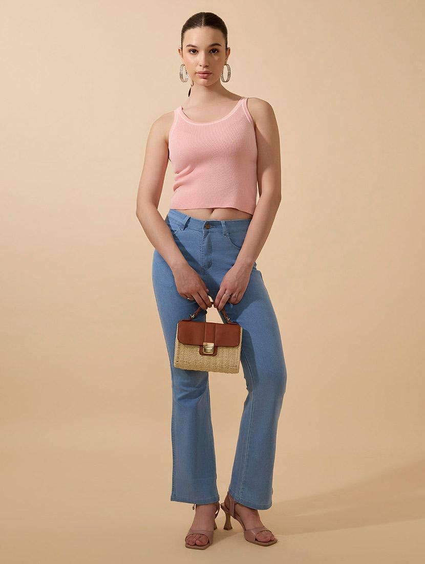 women solid shoulder strap tank top - 21941901 - Standard Image - 5