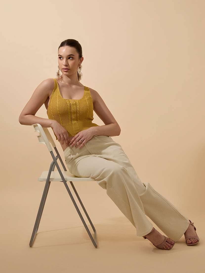 women self designed sleeveless crop top - 21941906 - Standard Image - 5