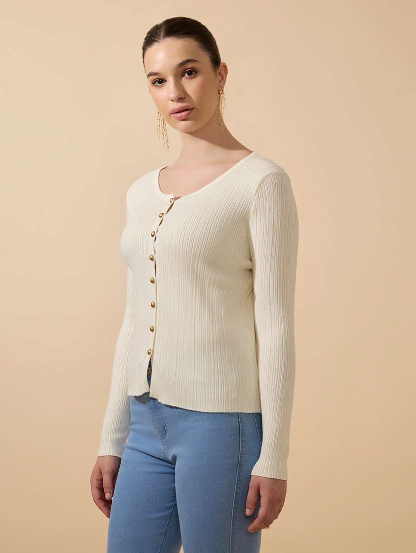 women solid long sleeve regular top - 21941910 -  Standard Image - 3