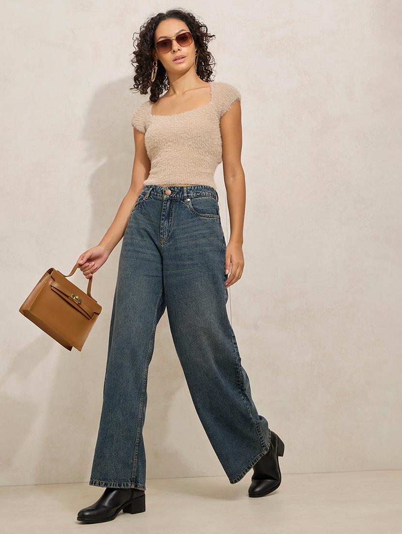 women solid short sleeve back tie crop top - 21941939 - Standard Image - 5