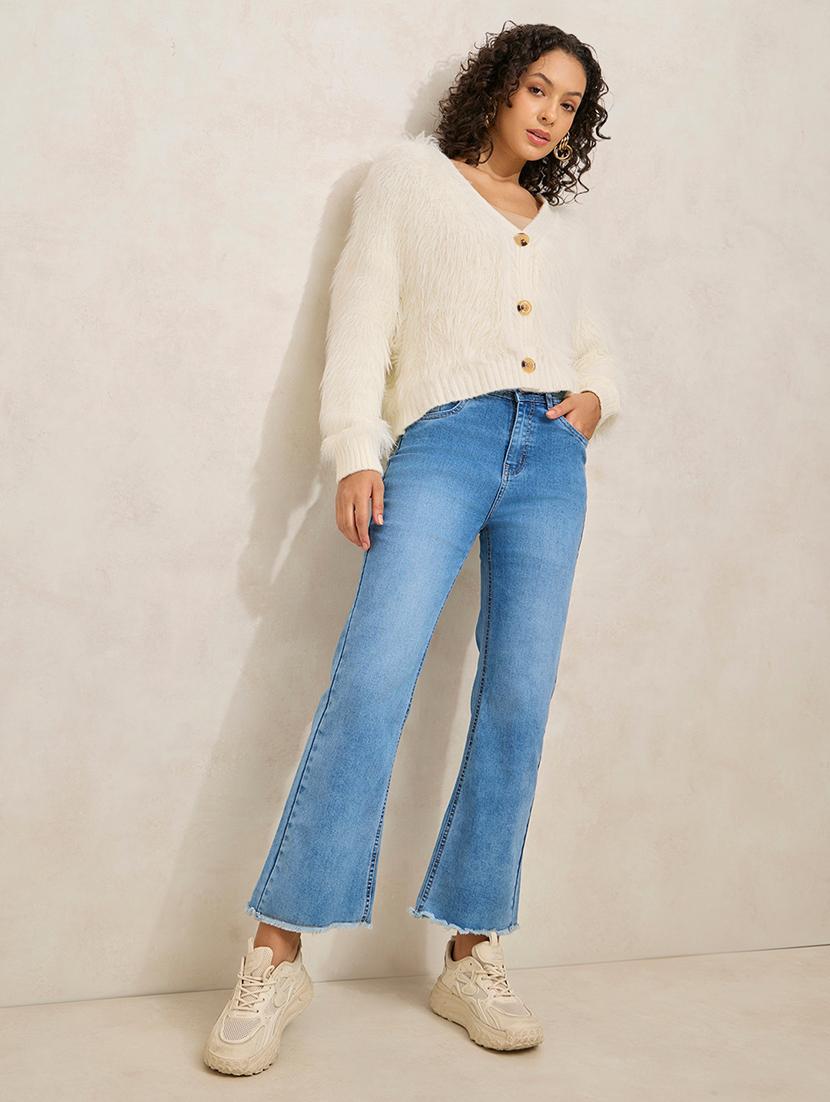 women cream solid long sleeve cardigan - 21941949 - Standard Image - 5