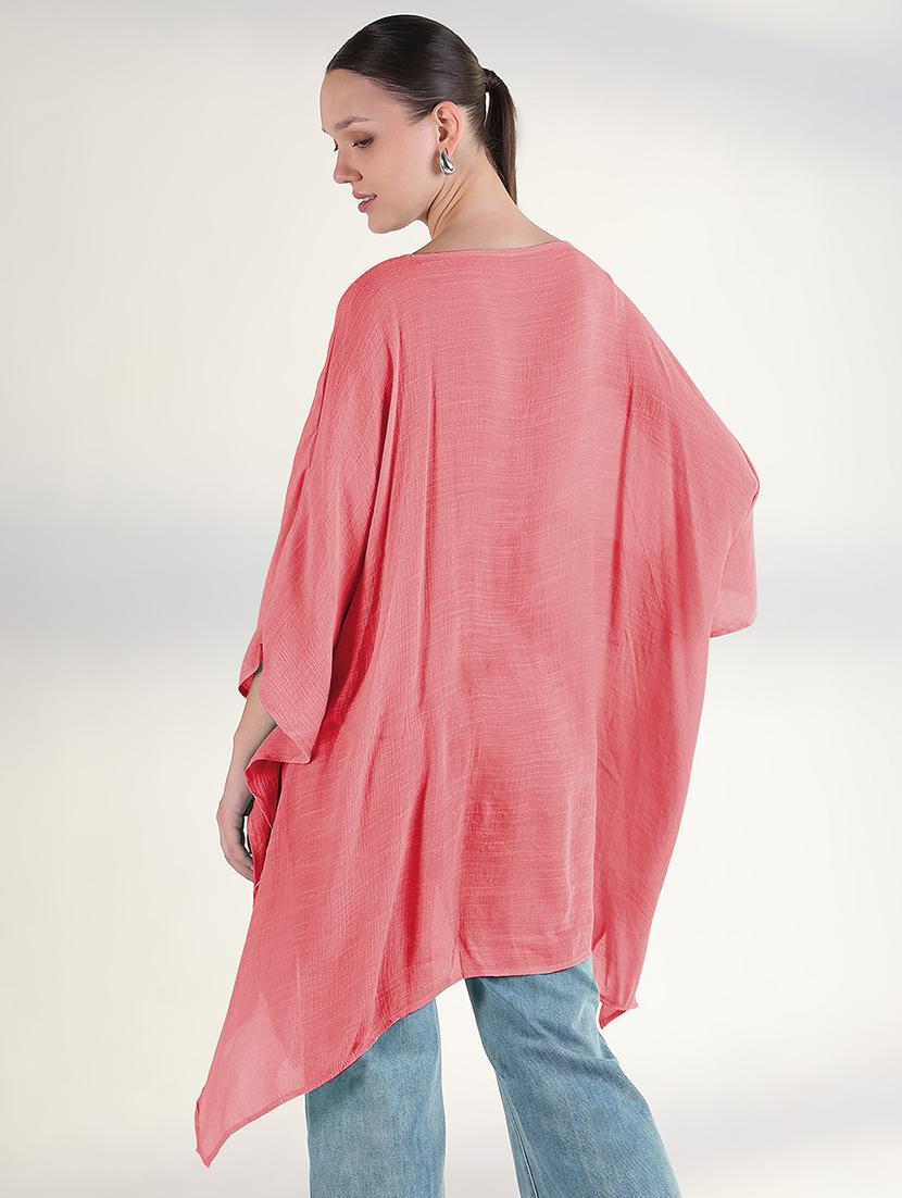 women pink solid asymmetric top - 21941968 - Standard Image - 3