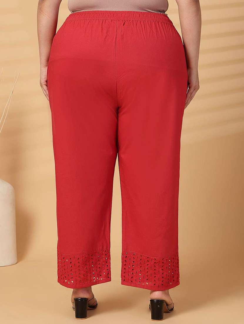 women solid mid rise straight palazzo - 21941975 -  Standard Image - 3