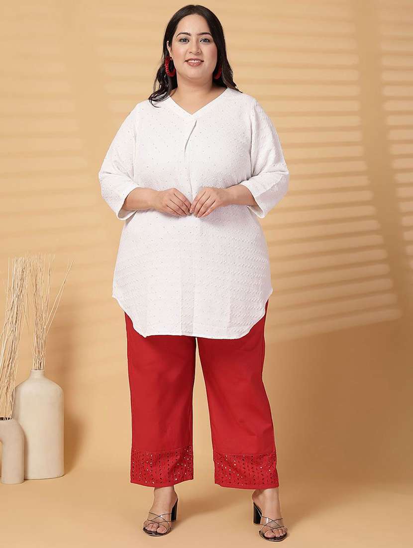 women solid mid rise straight palazzo - 21941975 -  Standard Image - 5