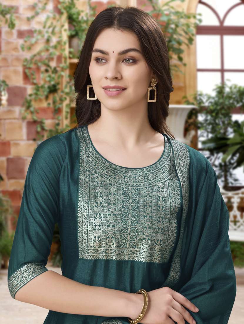 women three quarter sleeve kurta pant with dupatta set - 21942027 - Standard Image - 5