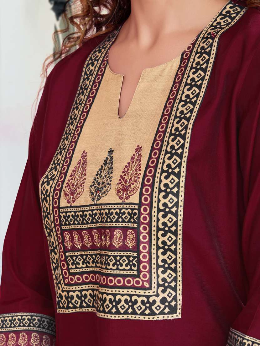 women three quarter sleeve kurta pant with dupatta set - 21942037 -  Standard Image - 5