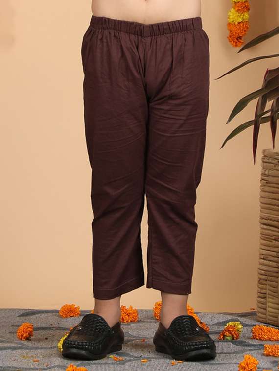 boys embroidered long sleeve kurta & pyjama set - 21942046 -  Standard Image - 5