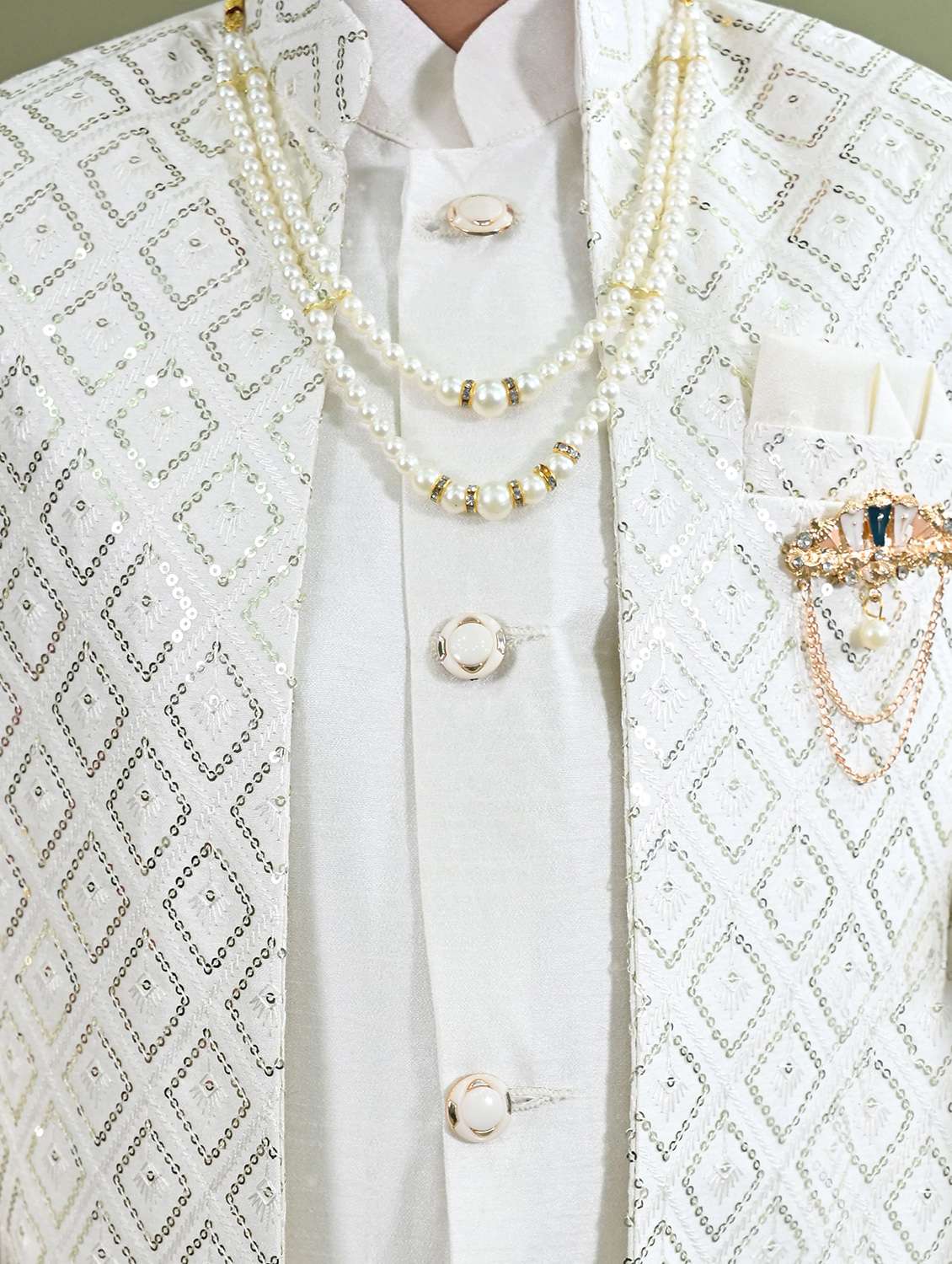 boys embroidered long sleeve sherwani - 21942059 -  Standard Image - 5