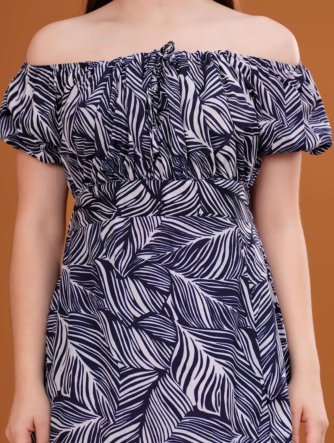 women printed off shoulder a-line dress - 21942069 -  Standard Image - 5