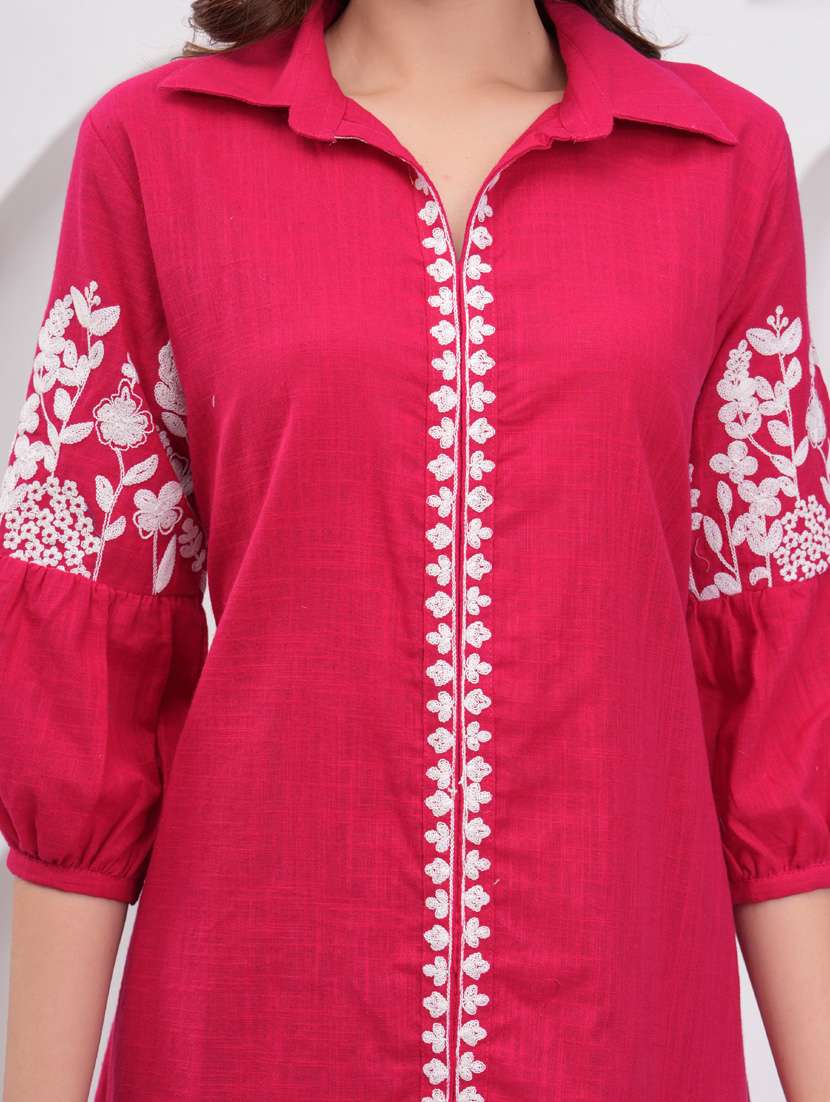 women embroidered puff sleeve a-line dress - 21942130 - Standard Image - 5