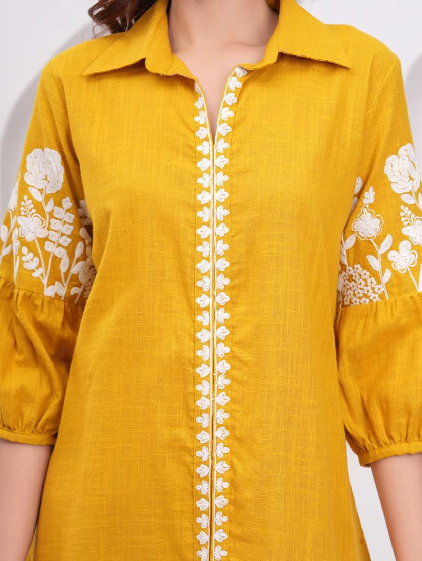 women embroidered puff sleeve a-line dress - 21942131 - Standard Image - 5