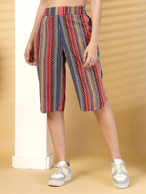 women printed high rise bermuda - 21942247 - Standard Image - 0