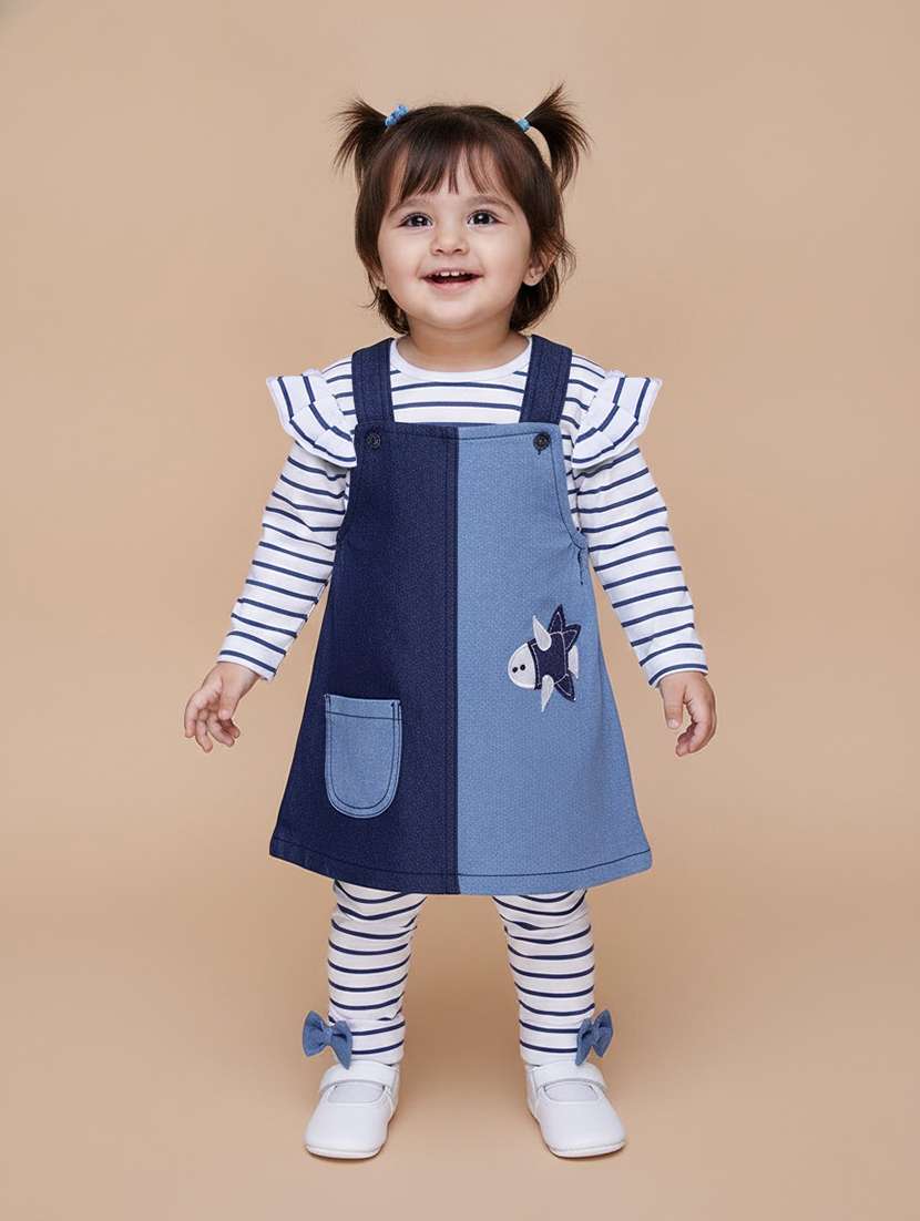 girls striped long sleeve full length set
