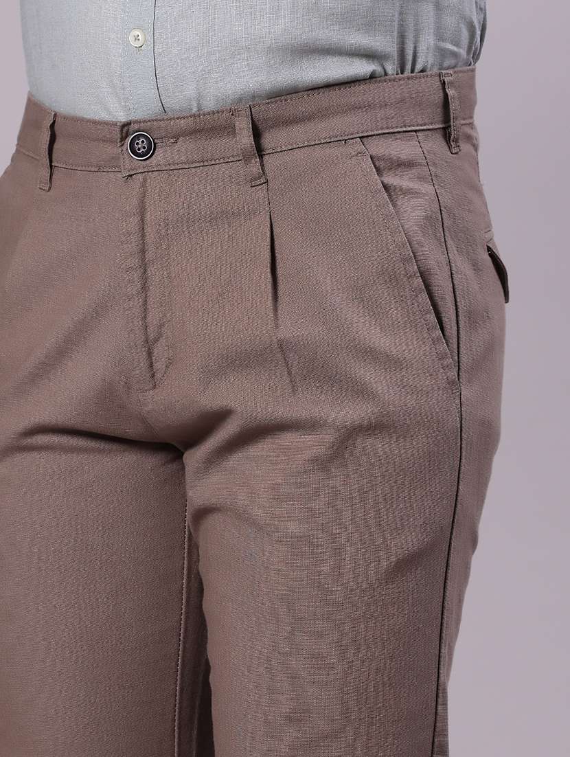 brown cotton chinos casual trousers - 21942280 - Standard Image - 5