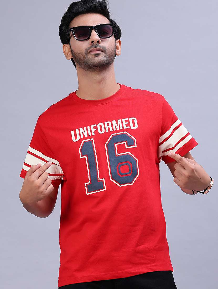 men printed short sleeve regular fit t-shirt