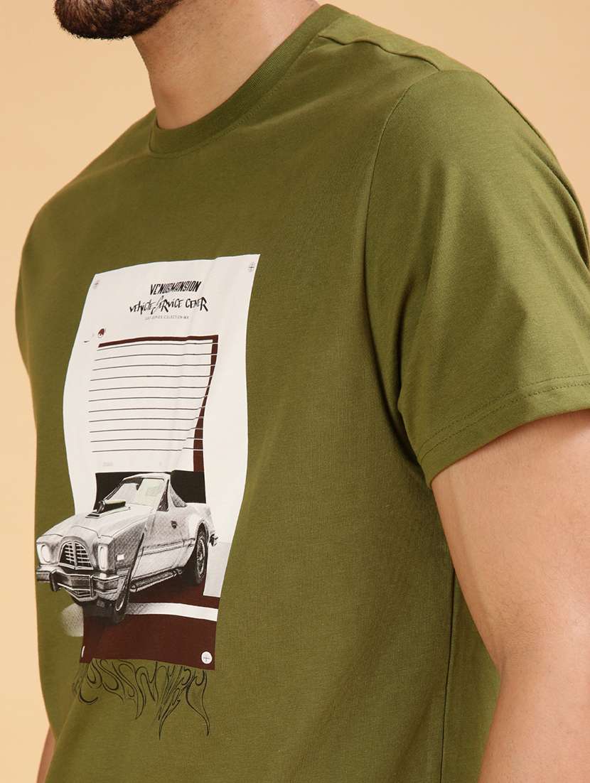 men printed short sleeve regular fit t-shirt - 21942296 -  Standard Image - 3