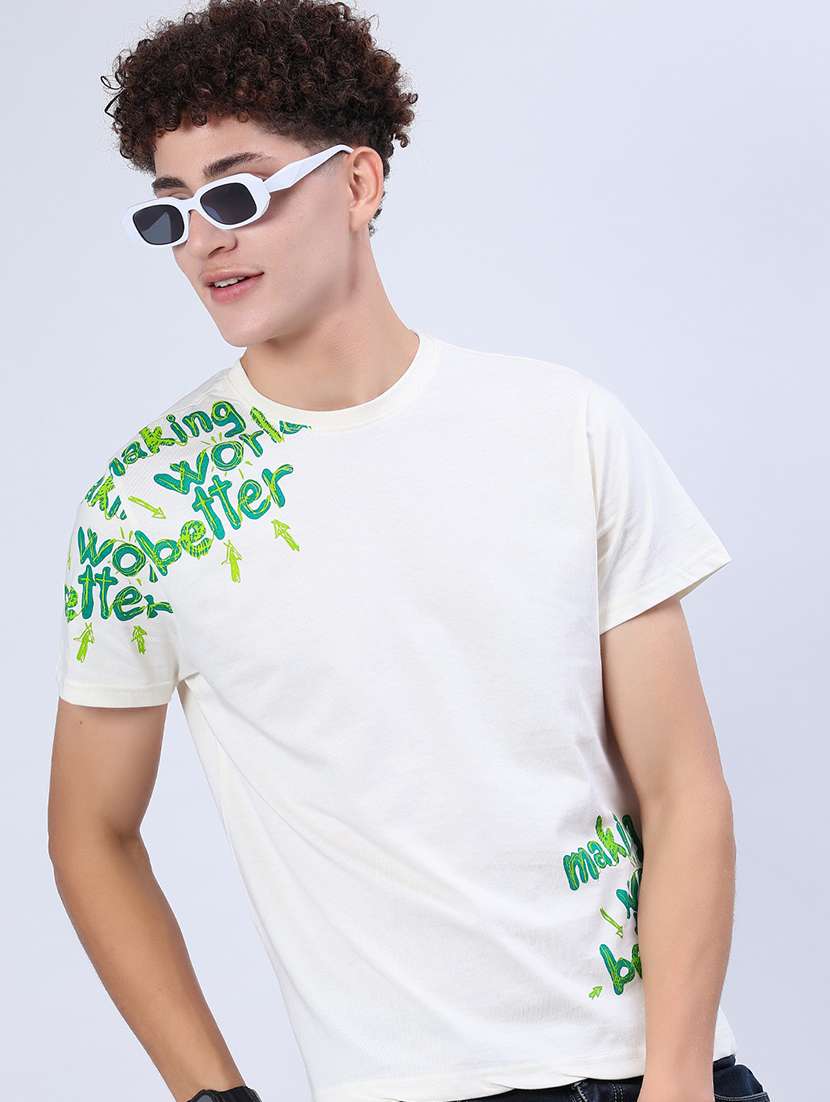 men printed short sleeve regular fit t-shirt - 21942298 -  Zoom Image - 0