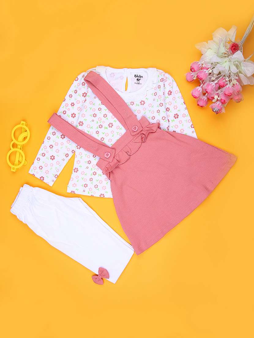 girls printed long sleeve full length set