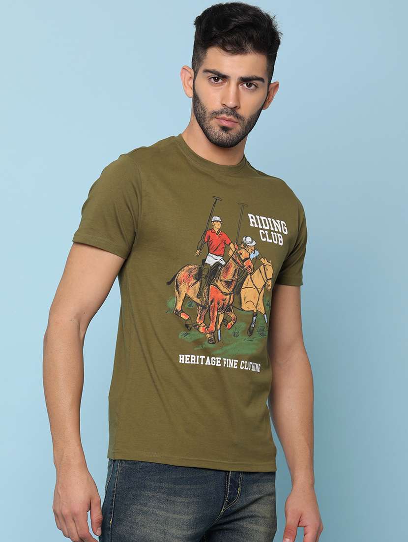 men printed short sleeve regular fit t-shirt