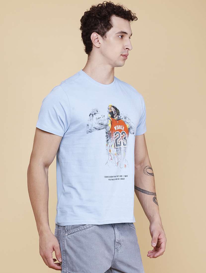 men printed short sleeves regular fit t-shirt - 21942408 -  Standard Image - 3