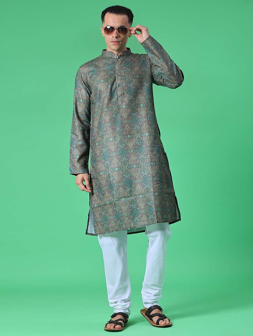 men long sleeve kurta and pyjama set