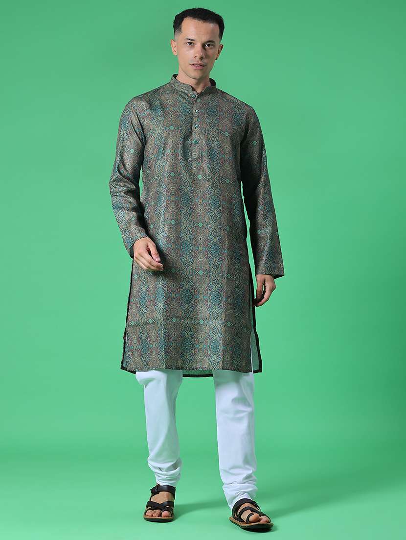 men long sleeve kurta and pyjama set - 21942446 -  Standard Image - 3