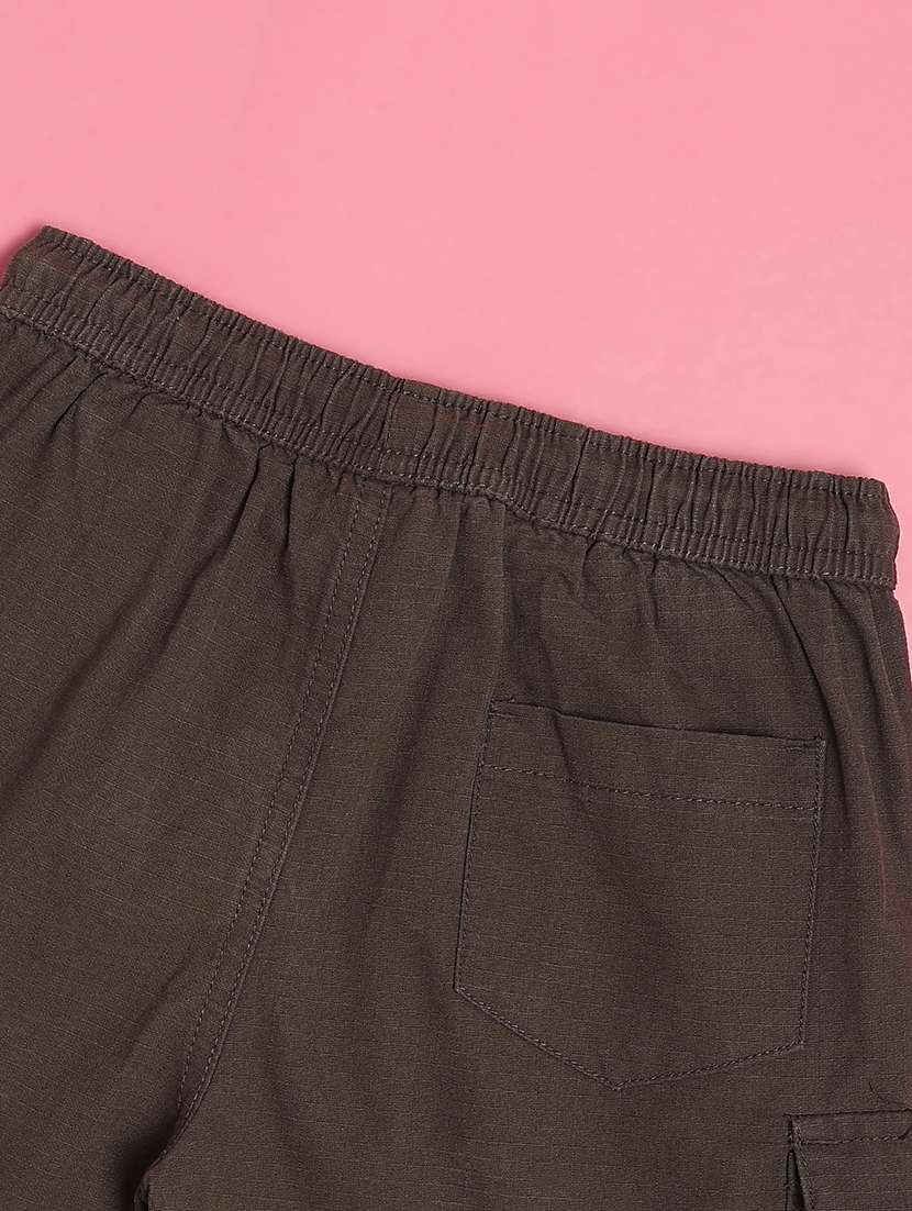 girls solid mid rise cargo shorts - 21942831 -  Standard Image - 3