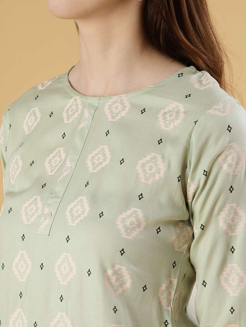 women printed three quarter sleeve kurti - 21942926 -  Standard Image - 5