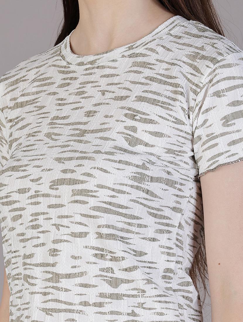 womne printed short sleeve crop top - 21942934 - Standard Image - 5