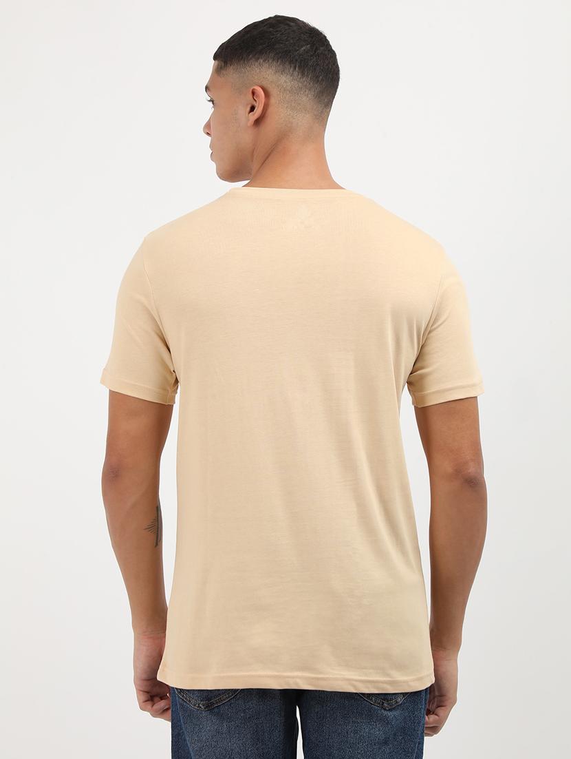 men front print round neck regular fit t-shirt - 21942993 - Standard Image - 3