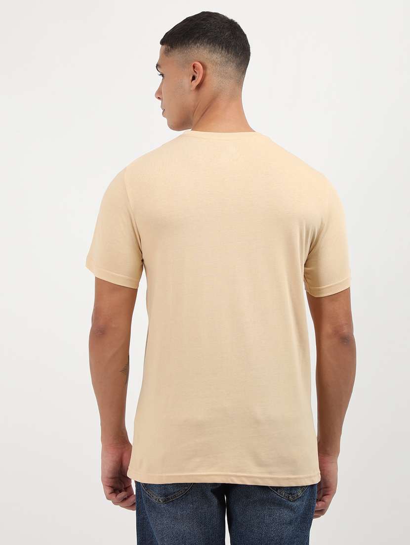 men front print round neck regular fit t-shirt - 21942995 - Standard Image - 3