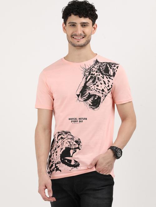 men front print round neck regular fit t-shirt - 21942997 -  Standard Image - 0