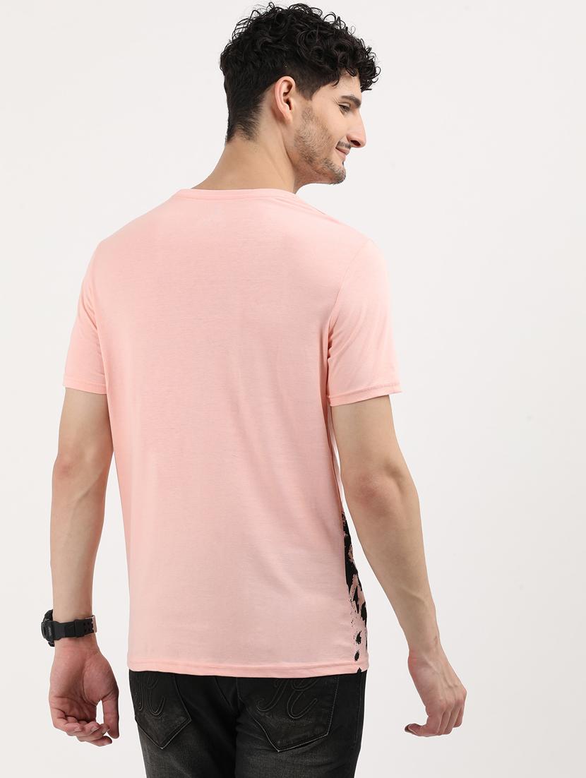 men front print round neck regular fit t-shirt - 21942997 - Standard Image - 3