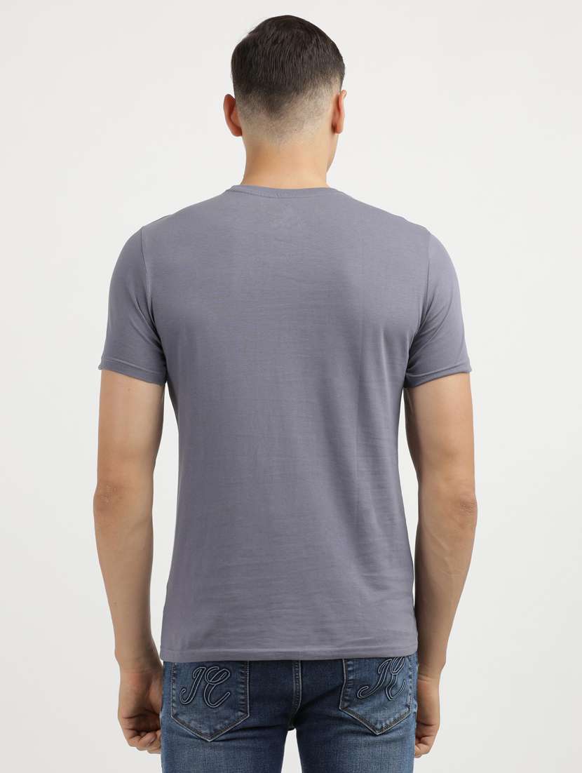 Men Front Print Round Neck Regular Fit T-shirt - 21943018 -  Standard Image - 3