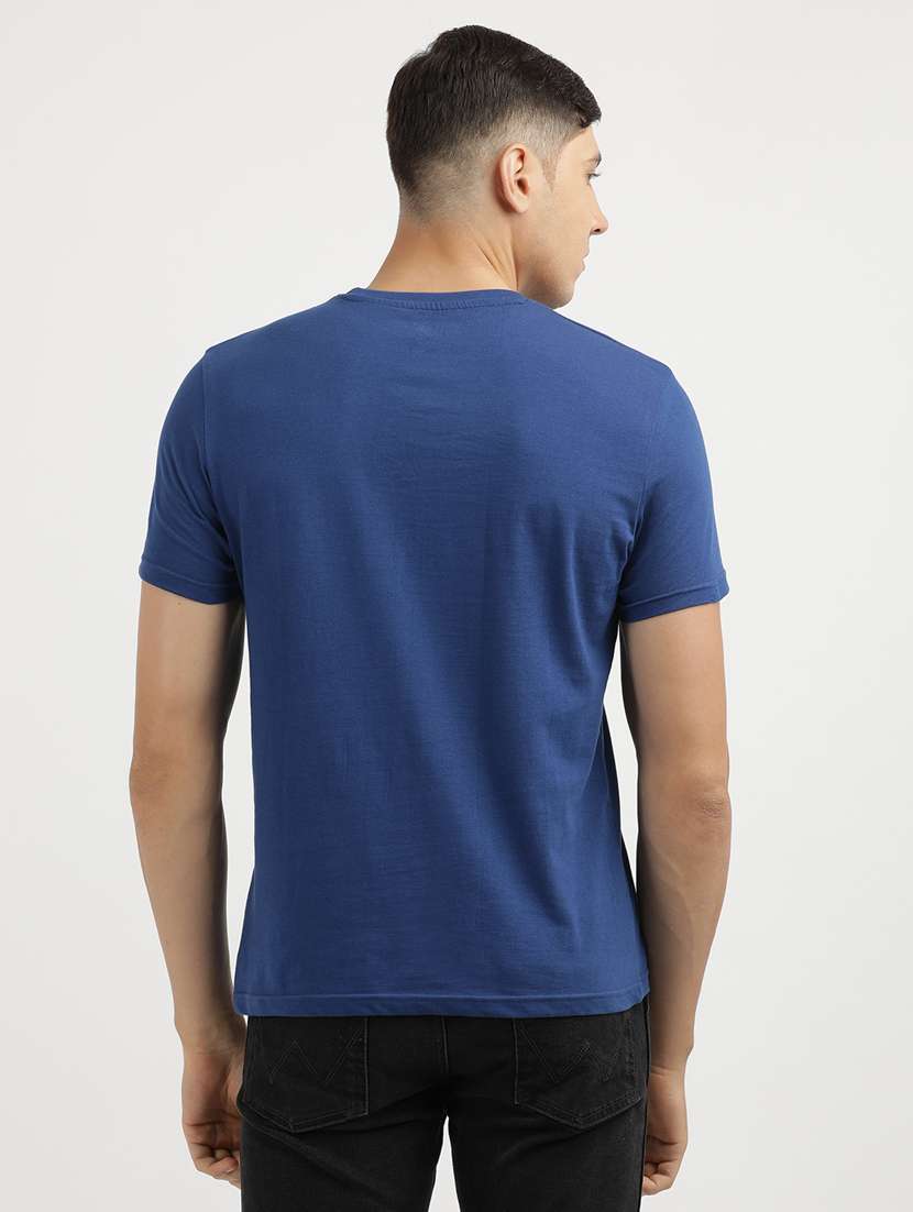 men front print round neck slim fit t-shirt - 21943019 -  Standard Image - 3
