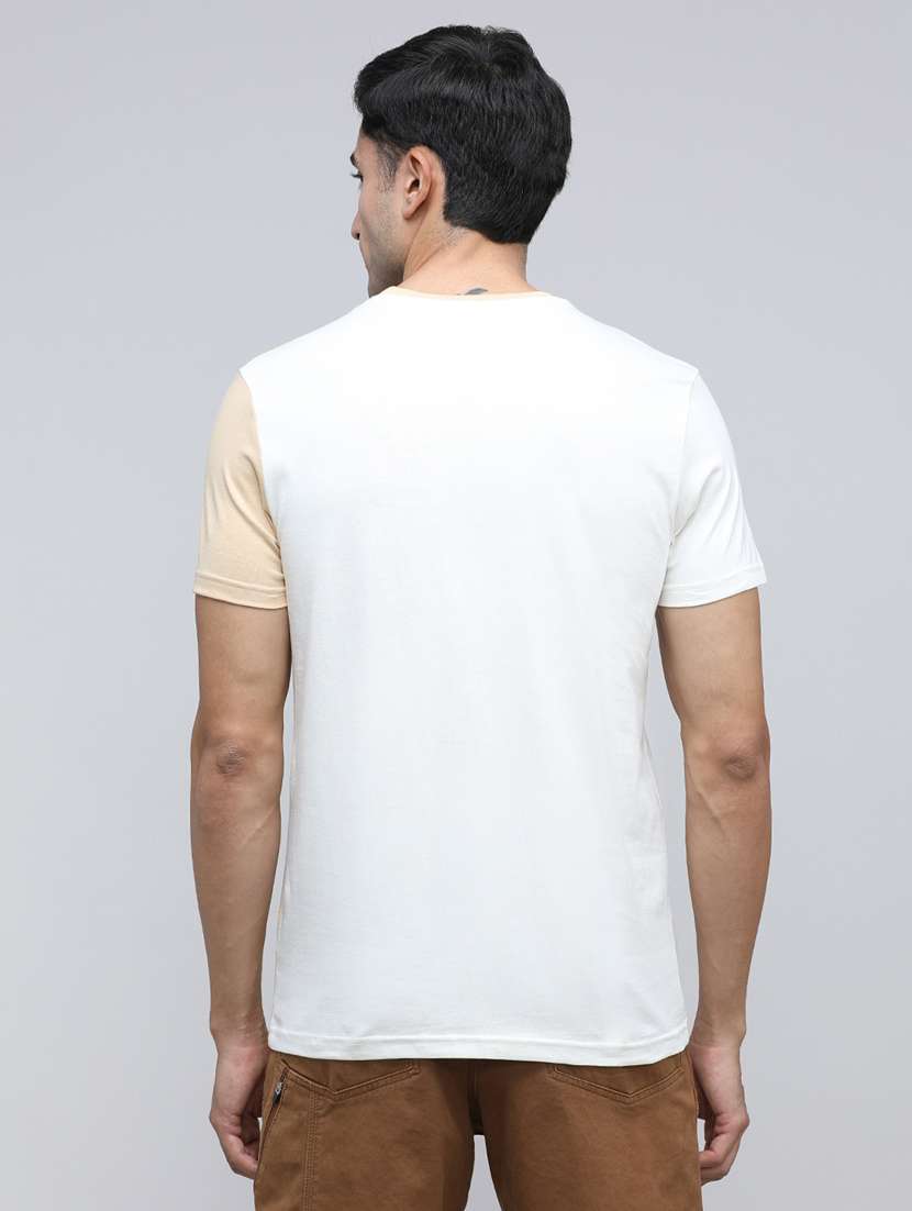 men color block short sleeve slim fit t-shirt - 21943023 -  Standard Image - 3