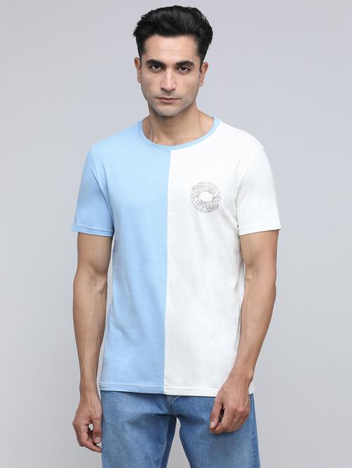 men color block short sleeve slim fit t-shirt - 21943029 - Standard Image - 0