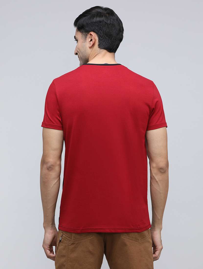 men color block short sleeve slim fit t-shirt - 21943032 -  Standard Image - 3