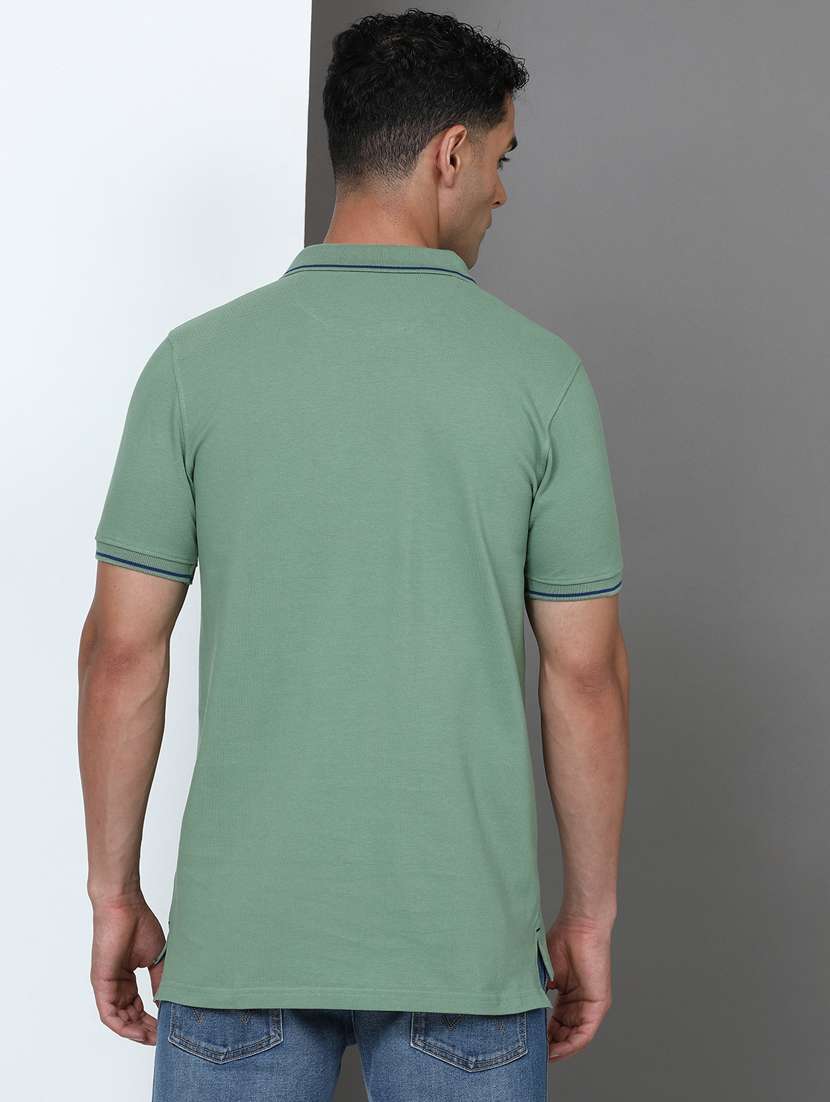 men solid short sleeve slim fit polo t-shirt - 21943036 -  Standard Image - 3