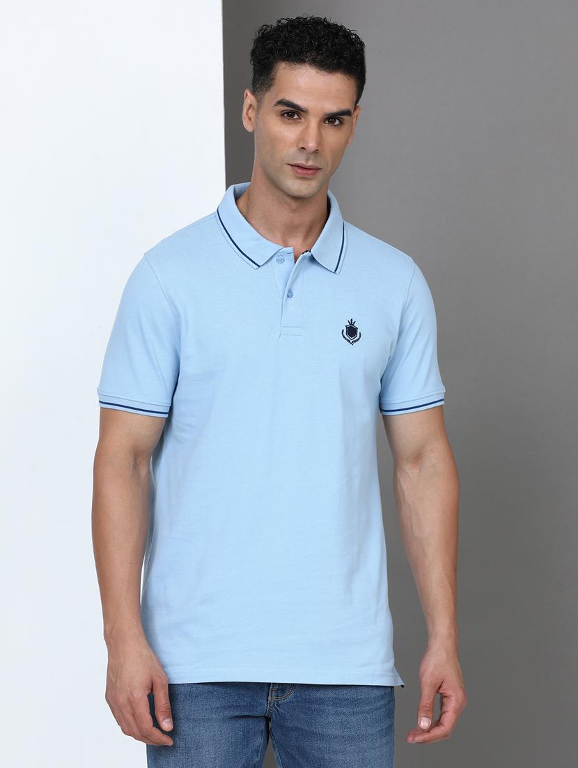 men solid short sleeve slim fit polo t-shirt