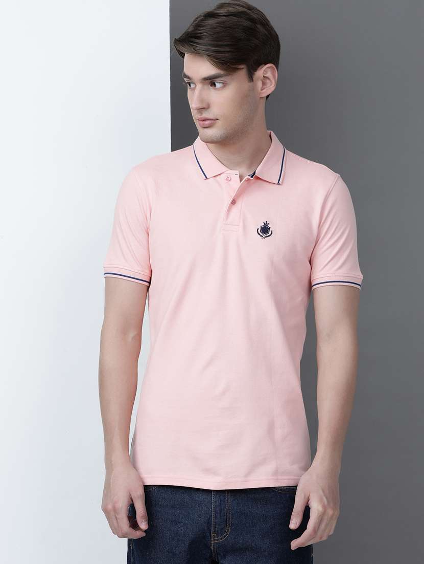 men solid short sleeve slim fit polo t-shirt