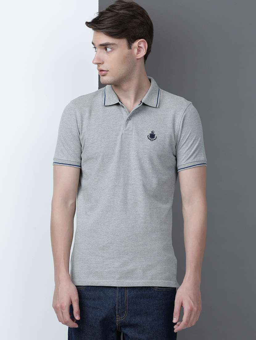 men solid short sleeve slim fit fit polo t-shirt