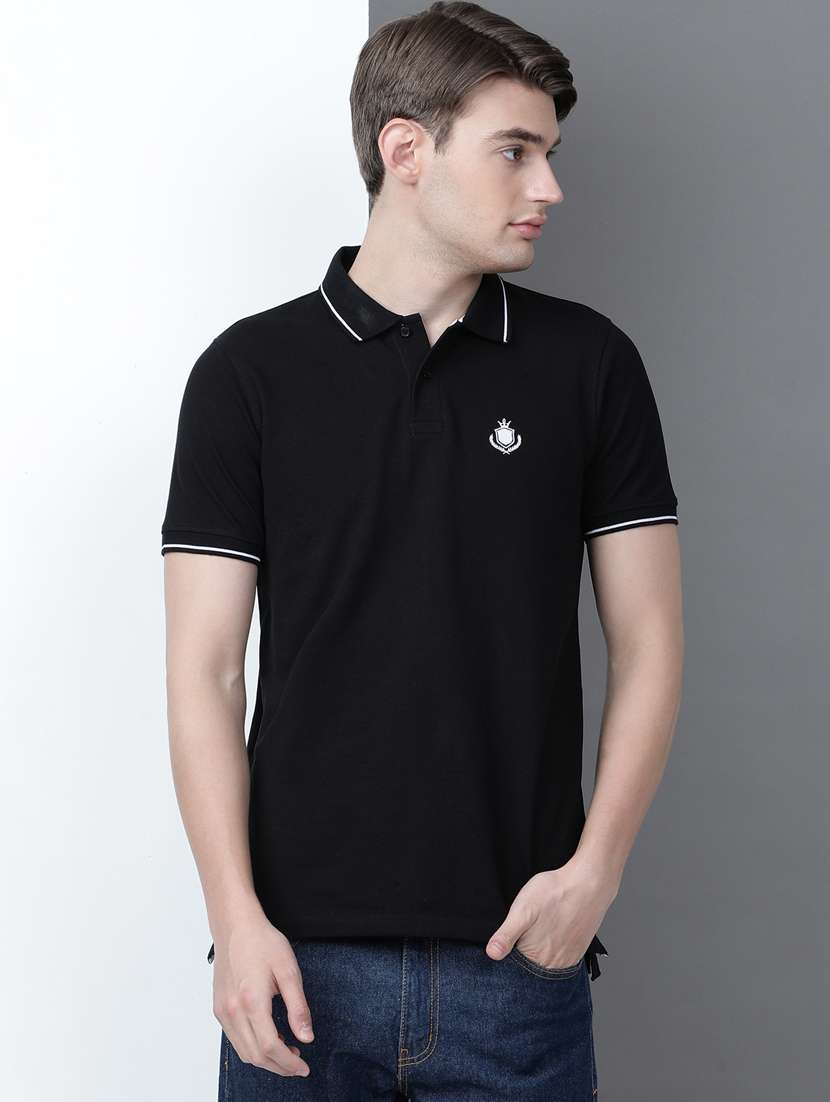 men solid short sleeve slim fit polo t-shirt