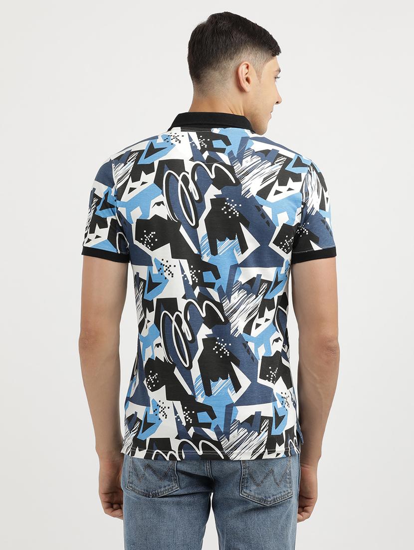 men printed short sleeve slim fit polo t-shirt - 21943046 - Standard Image - 3