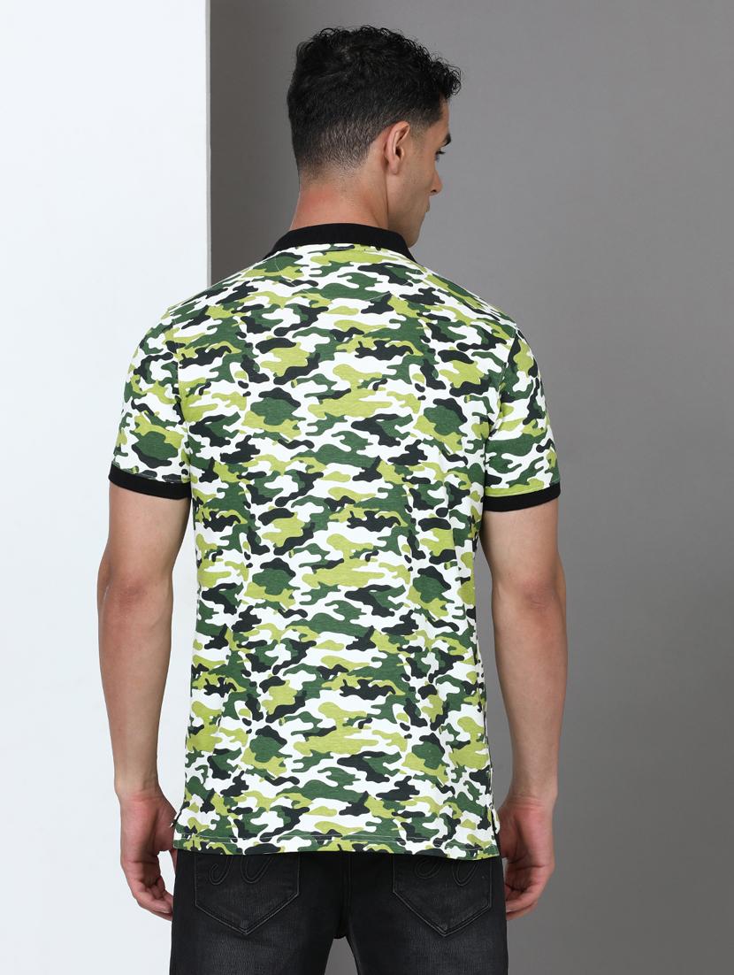 men printed short sleeve slim fit polo t-shirt - 21943047 - Standard Image - 3